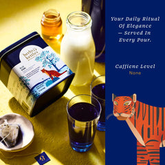 Herbs & Kettles Blue Chai dry-tea-bags show convenient single-serve sachets.