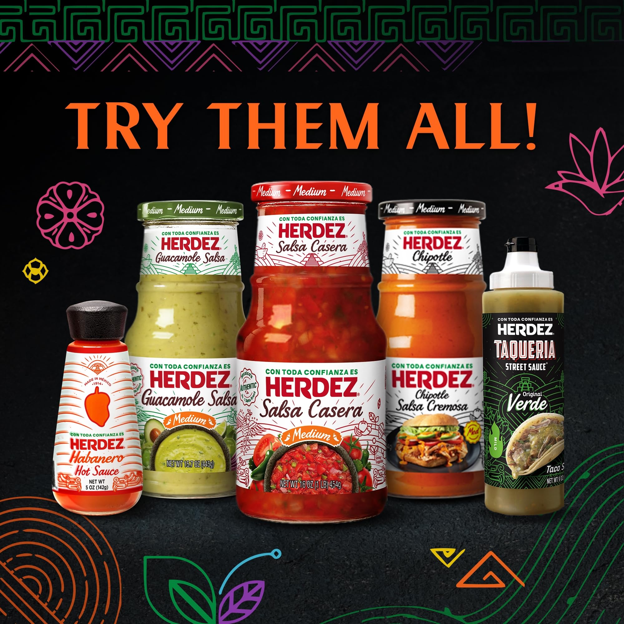 Herdez Mild Guacamole Salsa 32-ounce jug on pantry shelf
