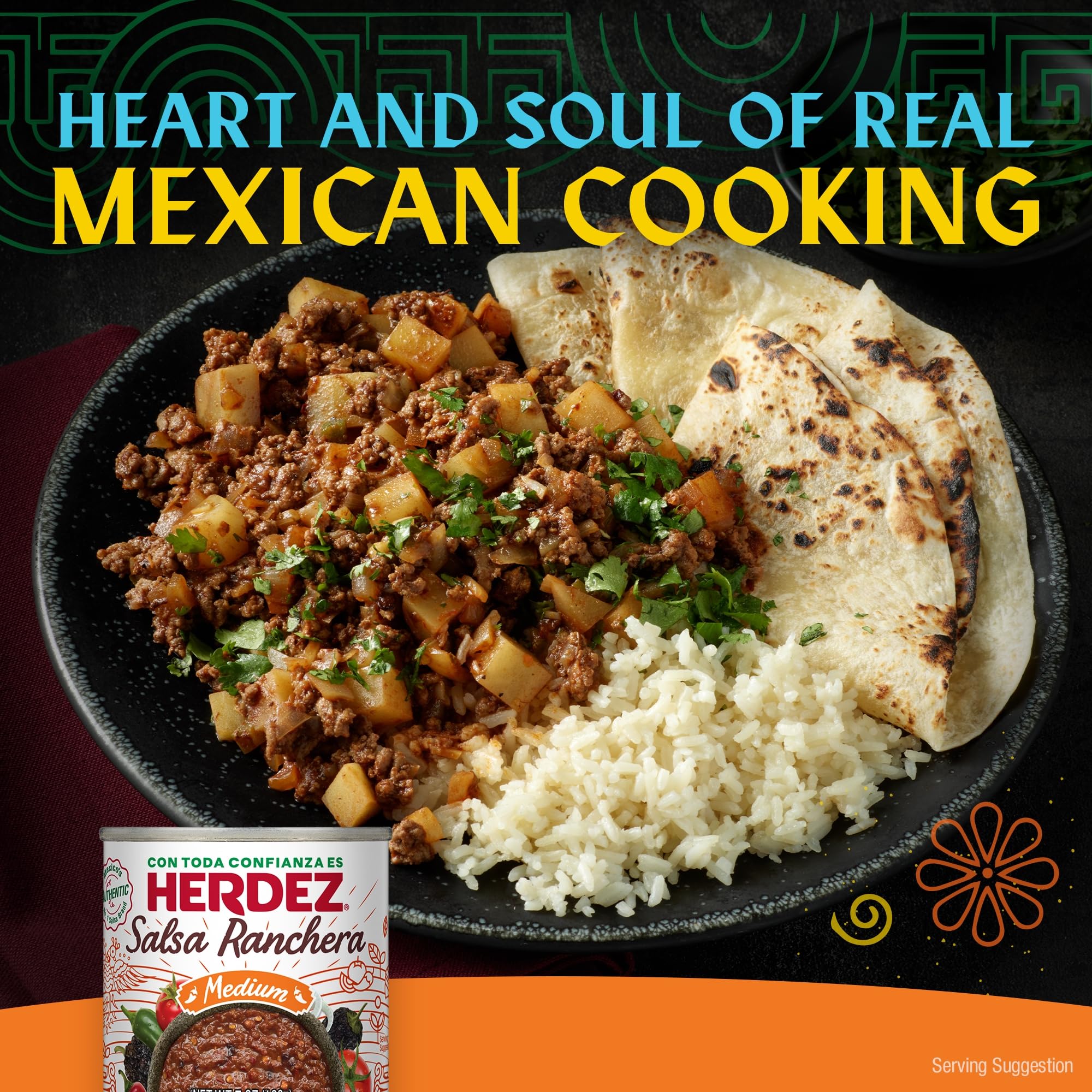 Herdez Ranchera Salsa ingredients close-up with peppers and spices