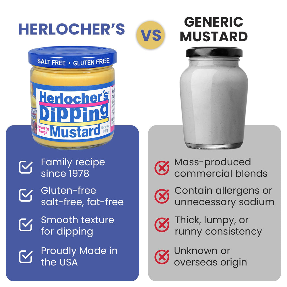Herlocher's Dipping Mustard enhancing tailgate snacks