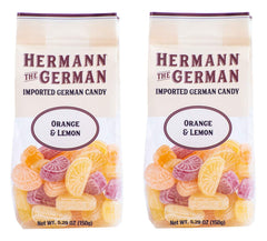 Hermann the German hard candy orange and lemon pack, a convenient on-the-go treat.
