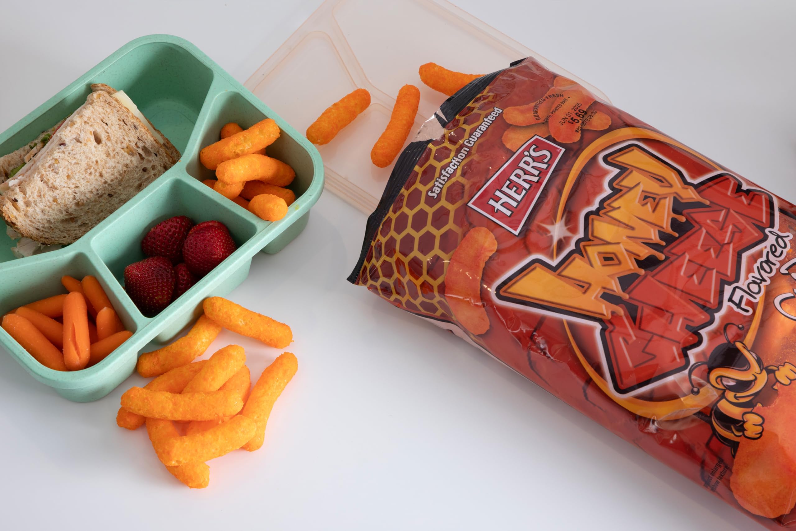 Herr's Honey Cheese Curls movie night snack ready to enjoy