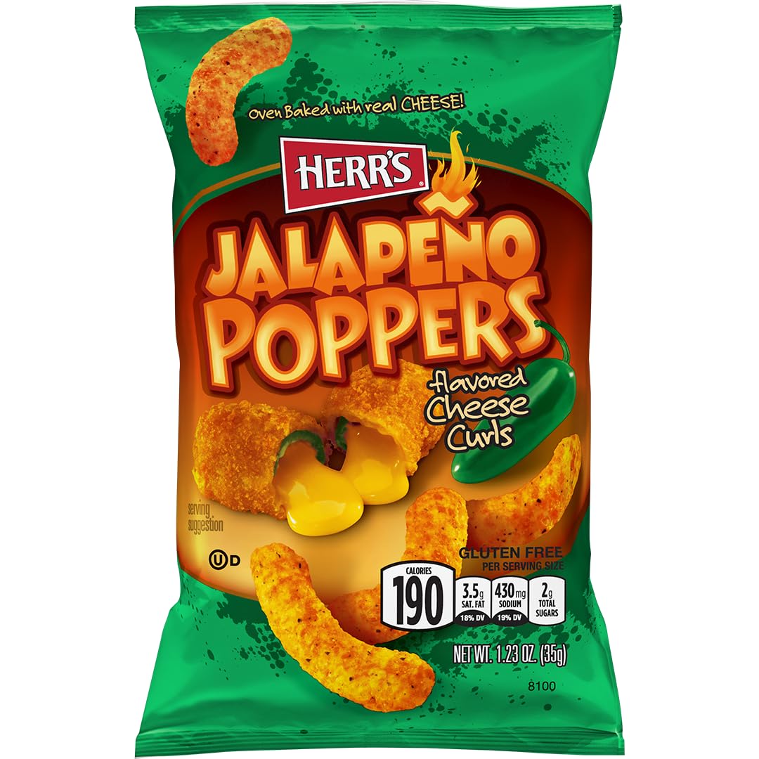 Herr's Jalapeño Poppers Cheese Curls in a snack bowl for movie night