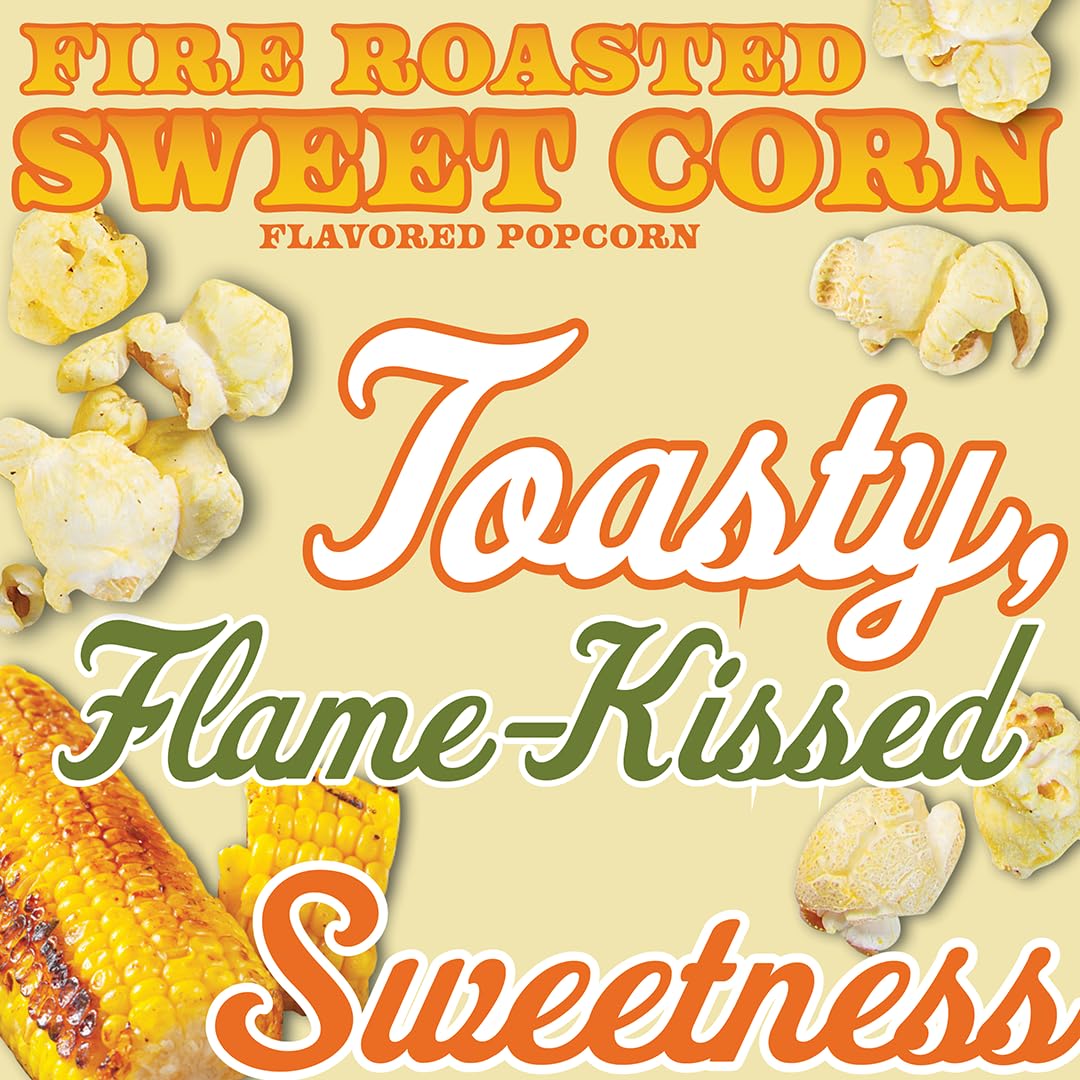 Herr’s Fire Roasted Sweet Corn Popcorn bag—foil packaging locks in freshness and flavor.