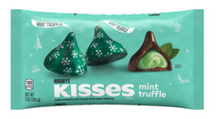 Hershey's Mint Truffle center close-up reveals creamy mint filling for a refreshing bite