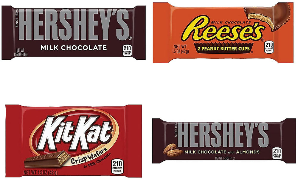 HERSHEY'S almond bar bulk display ideal for gatherings and snack time.