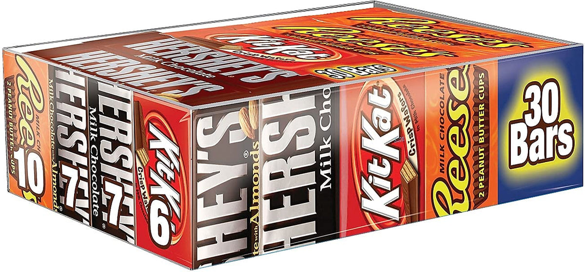 HERSHEY'S bulk 45oz box with individually wrapped bars for easy sharing.