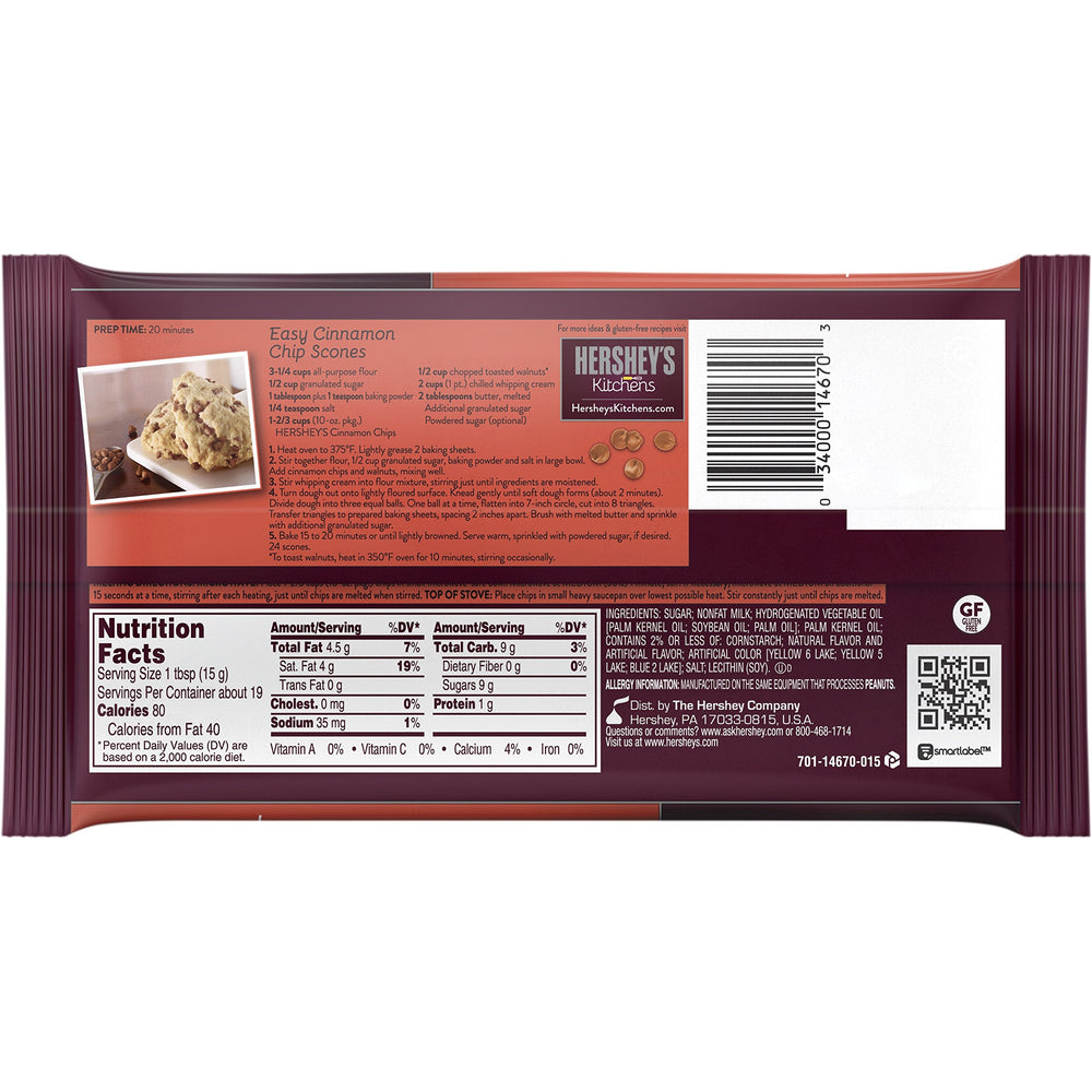 HERSHEY'S Cinnamon Chips melted into cookies showcase versatile baking possibilities.