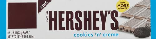 HERSHEY'S Cookies 'N' Creme bars are individually wrapped for freshness and easy sharing.