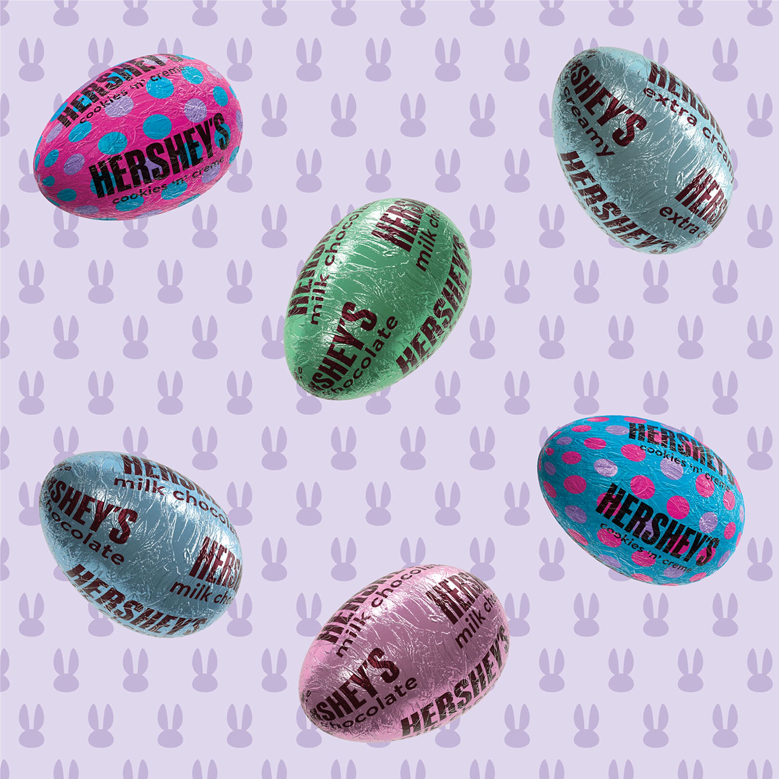 HERSHEY'S Assorted eggs in a basket-ready display for gifting