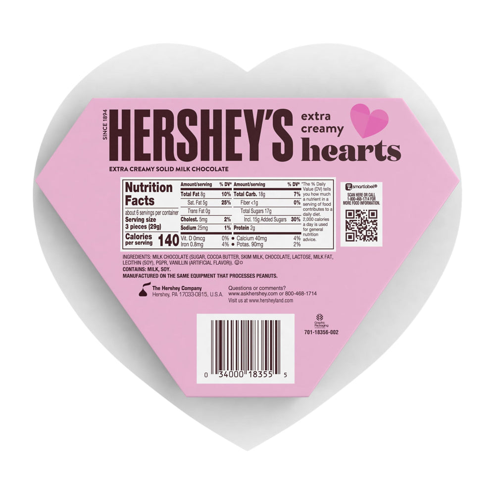 Hershey's Extra Creamy Hearts arranged for an office snack display.