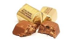 Hershey's Gold Nuggets on a serving platter for gatherings.