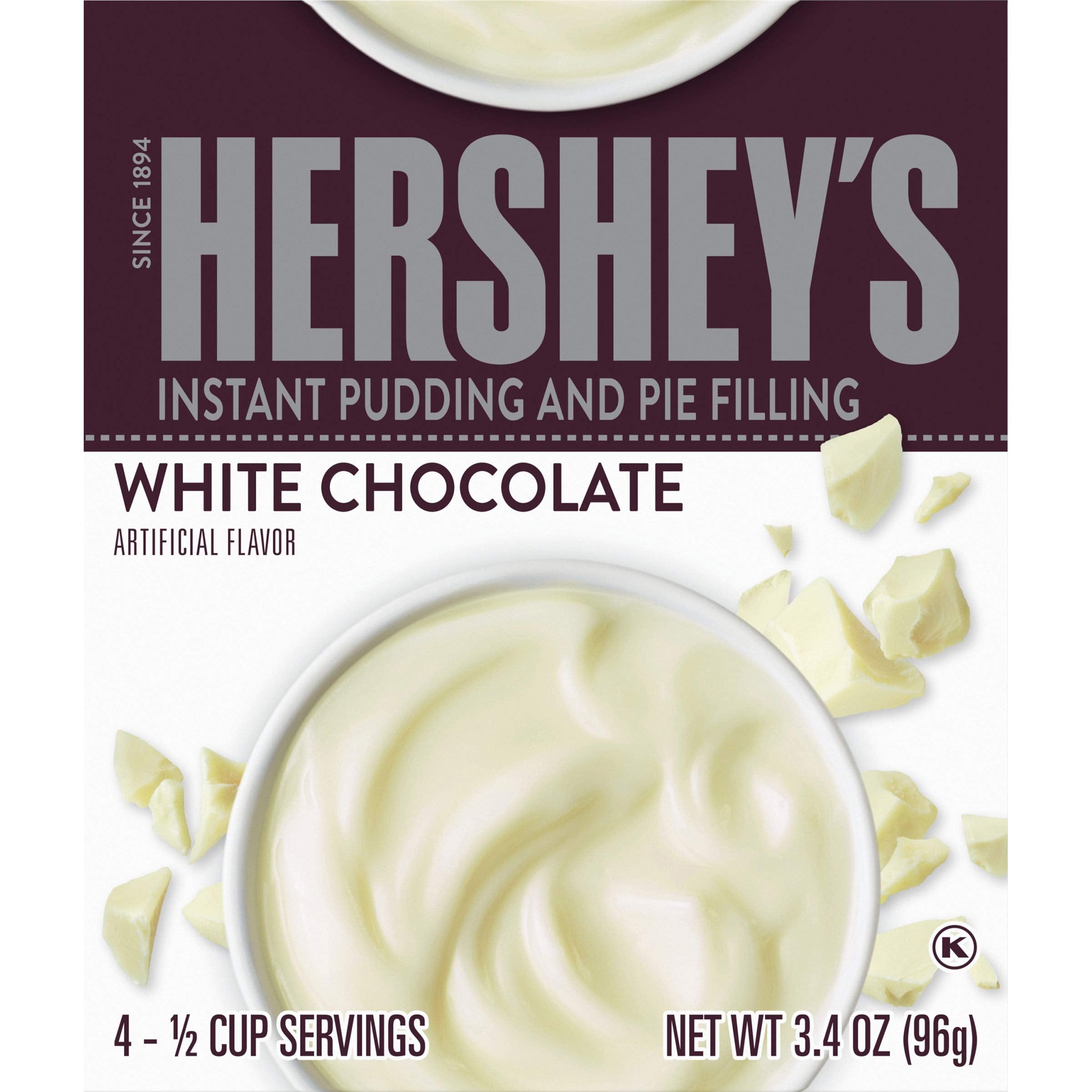 Hershey's pudding mix box-label highlights quick-prep convenience for busy evenings.