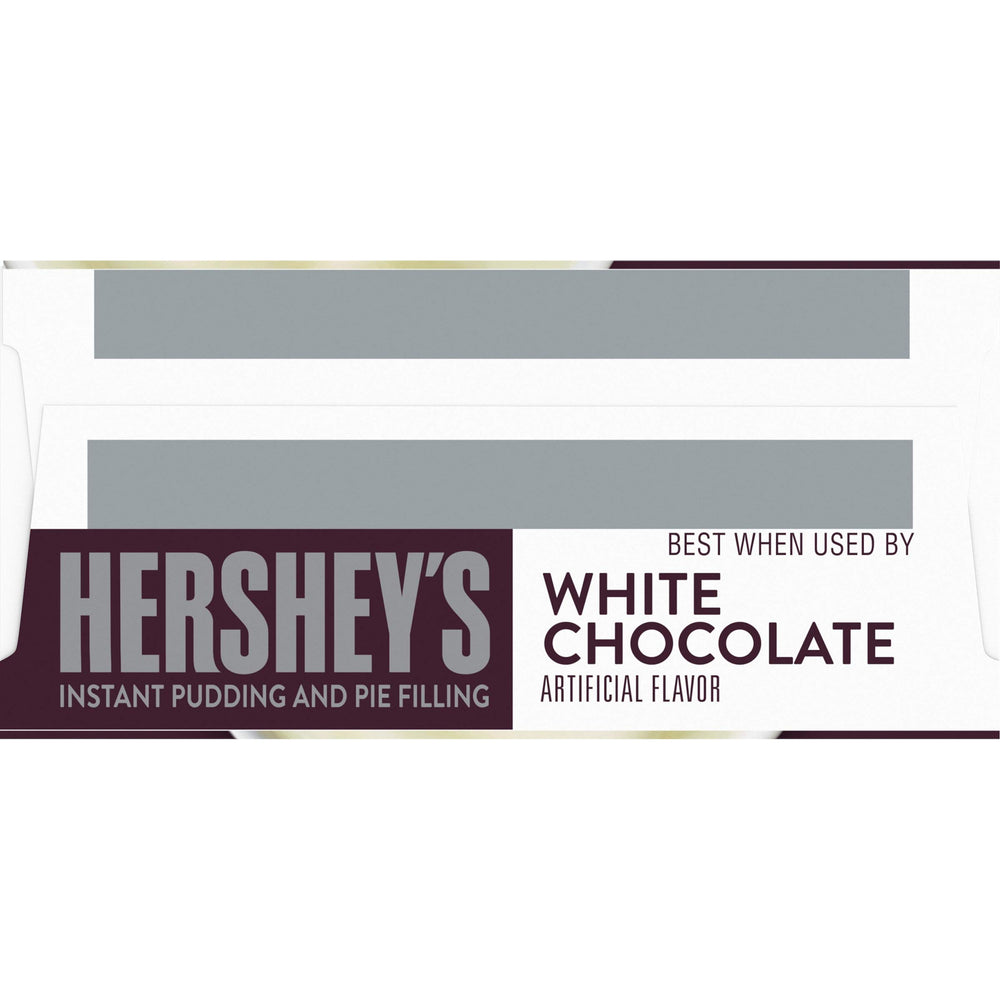 Hershey's prepared-bowl shows silky white chocolate pudding ready to spoon.