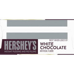 Hershey's prepared-bowl shows silky white chocolate pudding ready to spoon.