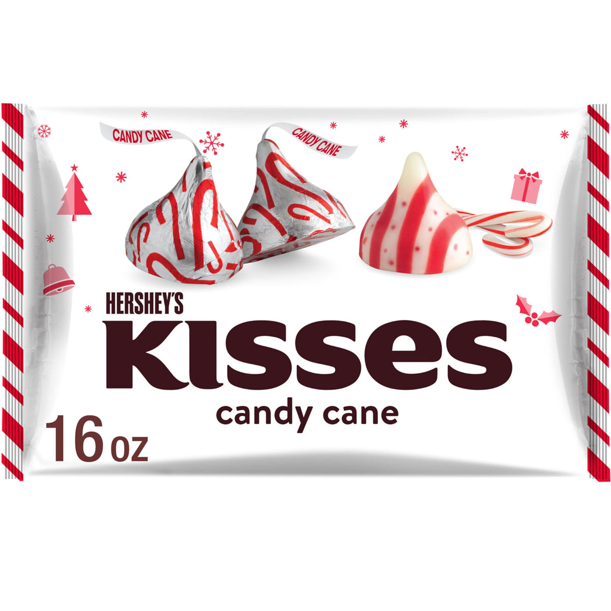 HERSHEY'S KISSES Candy Cane Mint bag ready to share at gatherings.