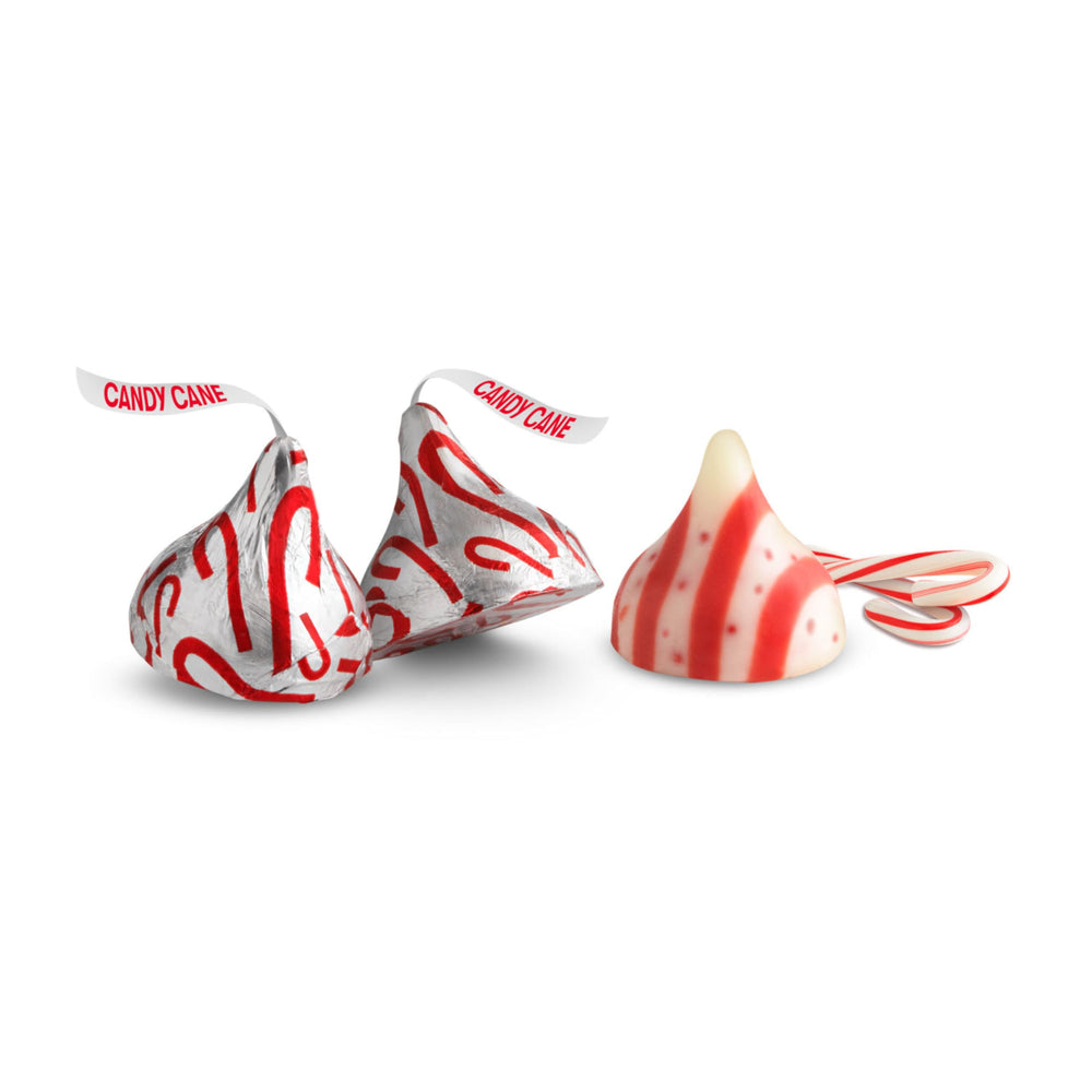 HERSHEY'S KISSES Candy Cane Mint displayed in a candy dish.