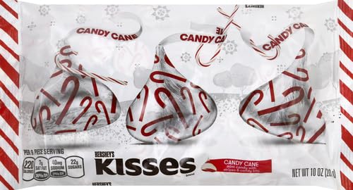 Wrapped Hershey's Kisses Candy Cane Mint foils for gifts