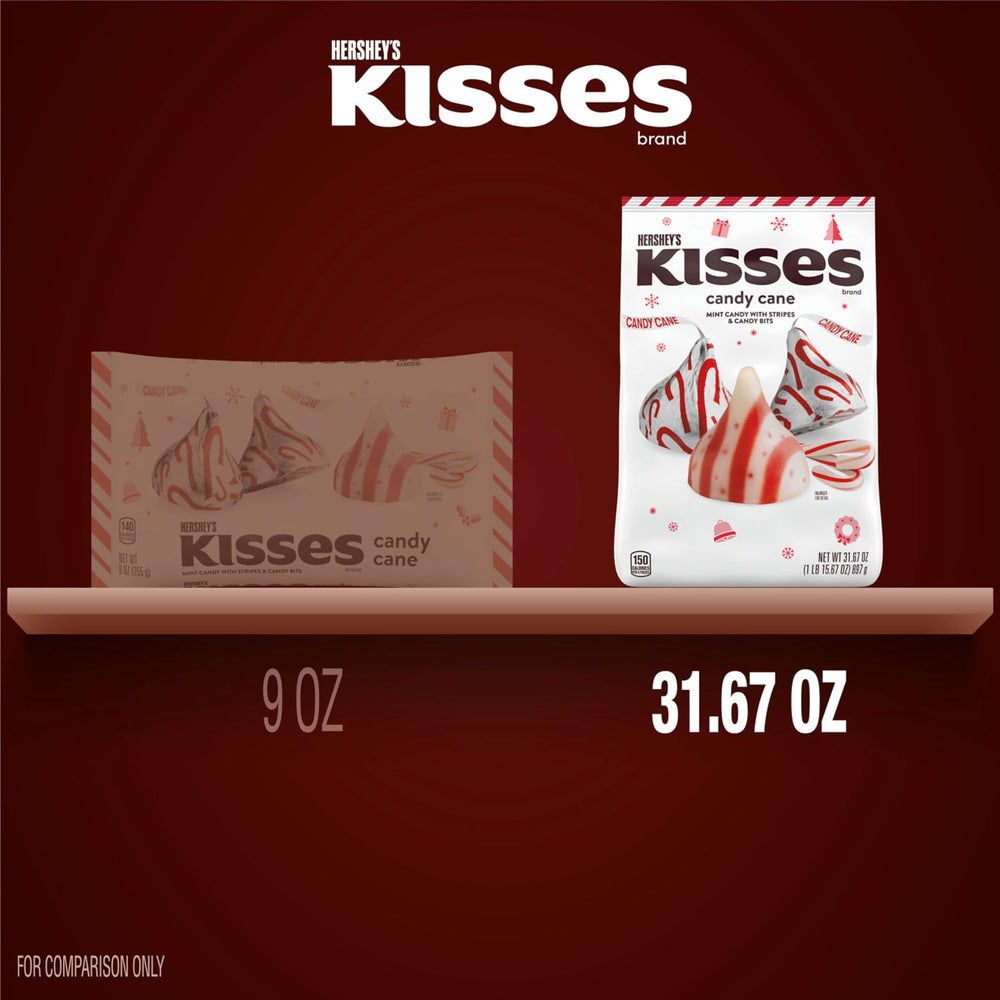 HERSHEY'S KISSES Candy Cane Mint on a dessert plate.