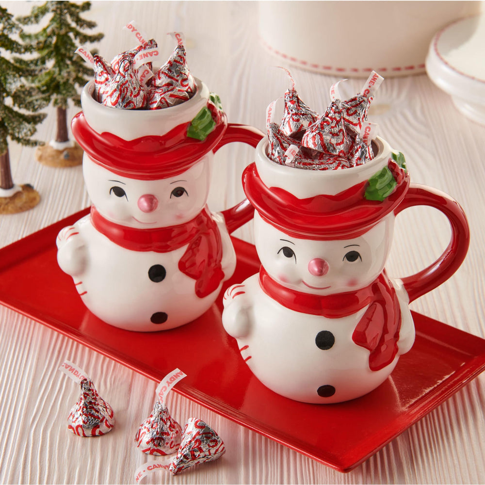 HERSHEY'S KISSES Candy Cane Mint stocking-stuffer friendly treat.