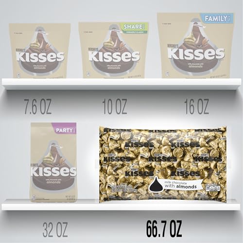 HERSHEY'S KISSES Almonds in gold foil wrappers for gifts and office treats
