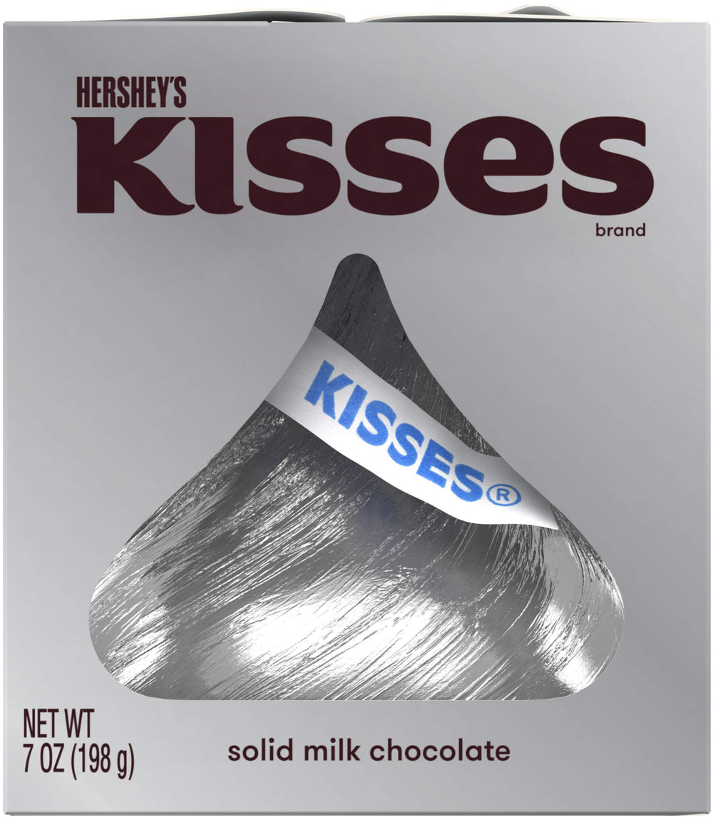 Hershey's Kisses solid milk chocolate gift box front for gifting and display