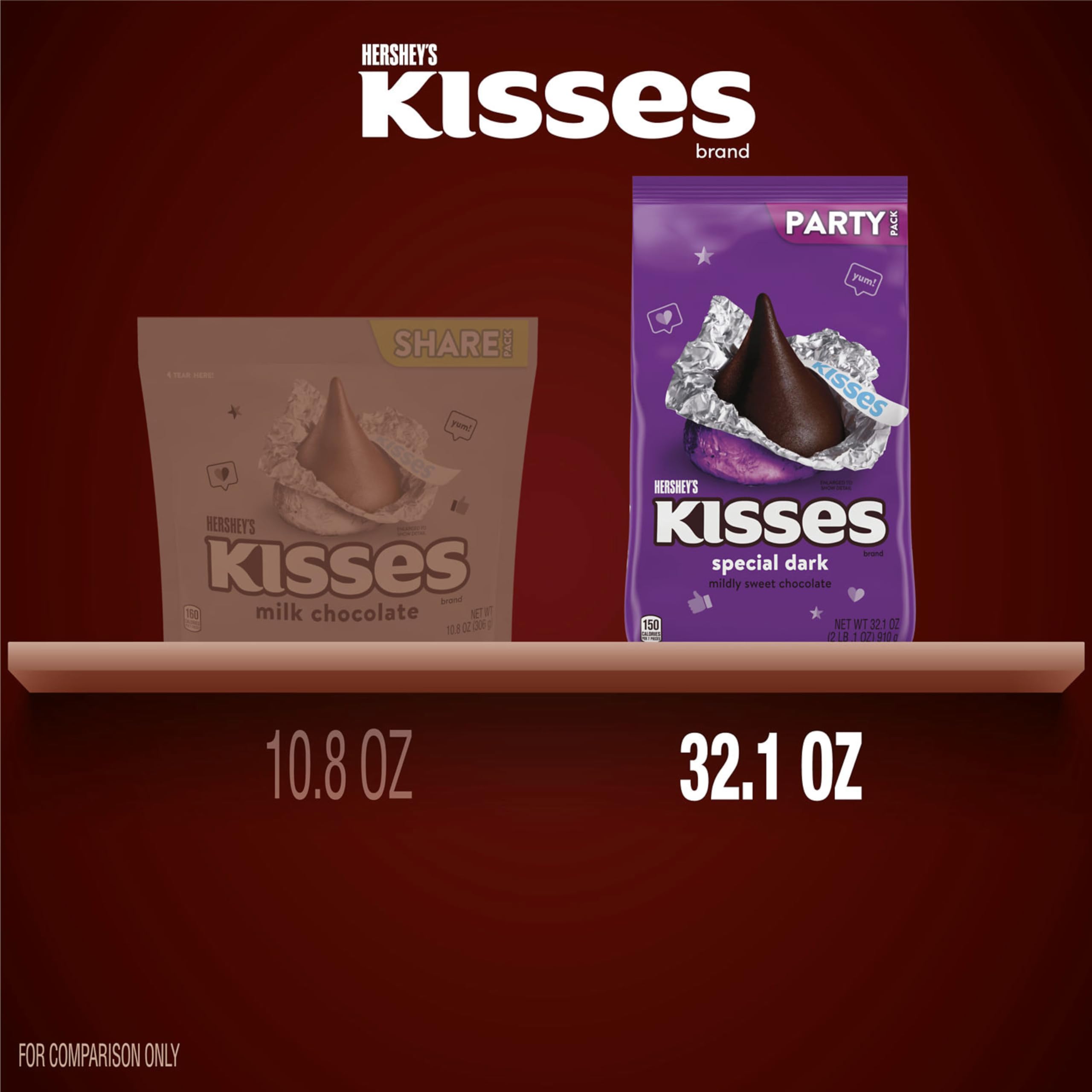 HERSHEY'S KISSES SPECIAL DARK bite-sized treats for desserts