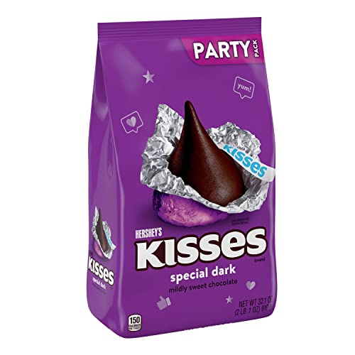 HERSHEY'S KISSES SPECIAL DARK close-up of mildly sweet chocolates for snacking