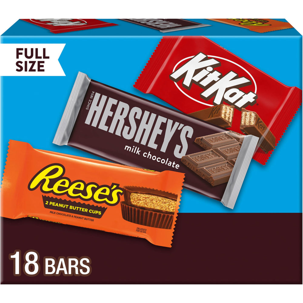 Hershey's box front featuring Kit Kat and Reese's for gatherings