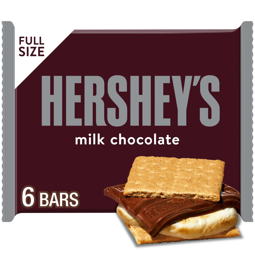 Hershey's Milk Chocolate Bars six-pack ready for sharing at home