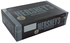 Hershey's Milk Chocolate box front shows 36 bars for sharing.