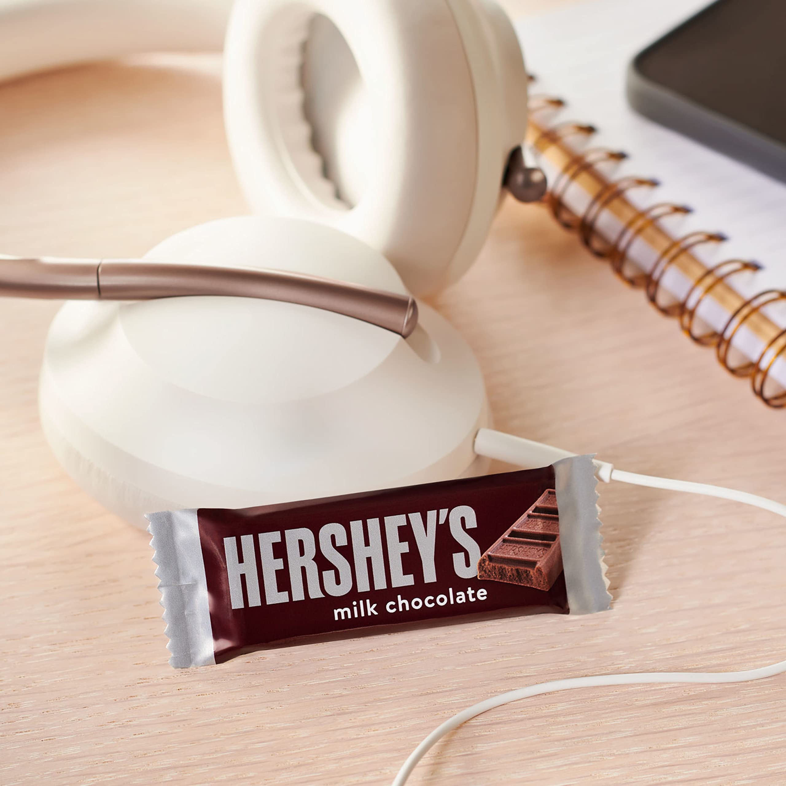 Milk chocolate bars suited for a movie night setup