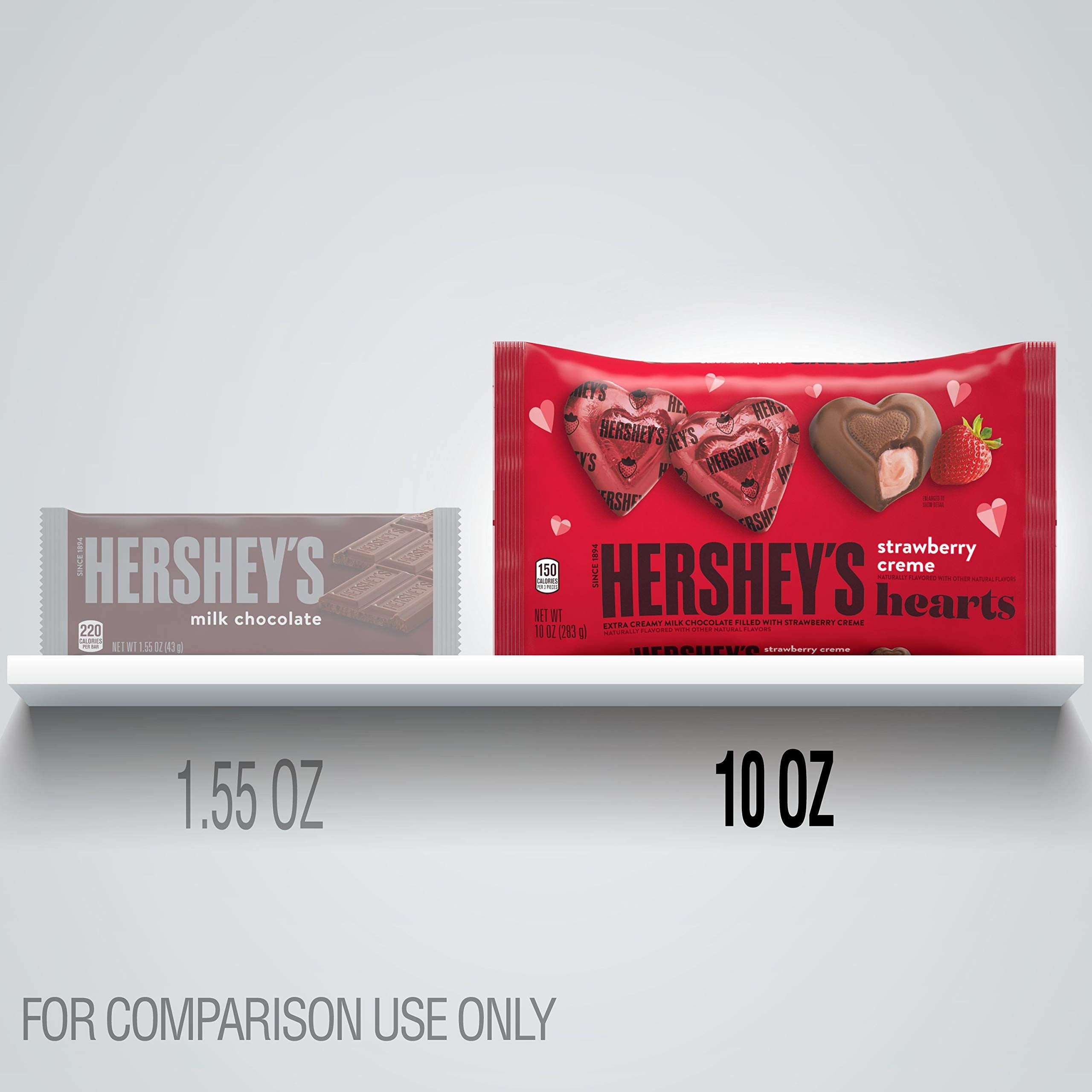 HERSHEY'S milk chocolate hearts ideal for movie nights with family or friends.