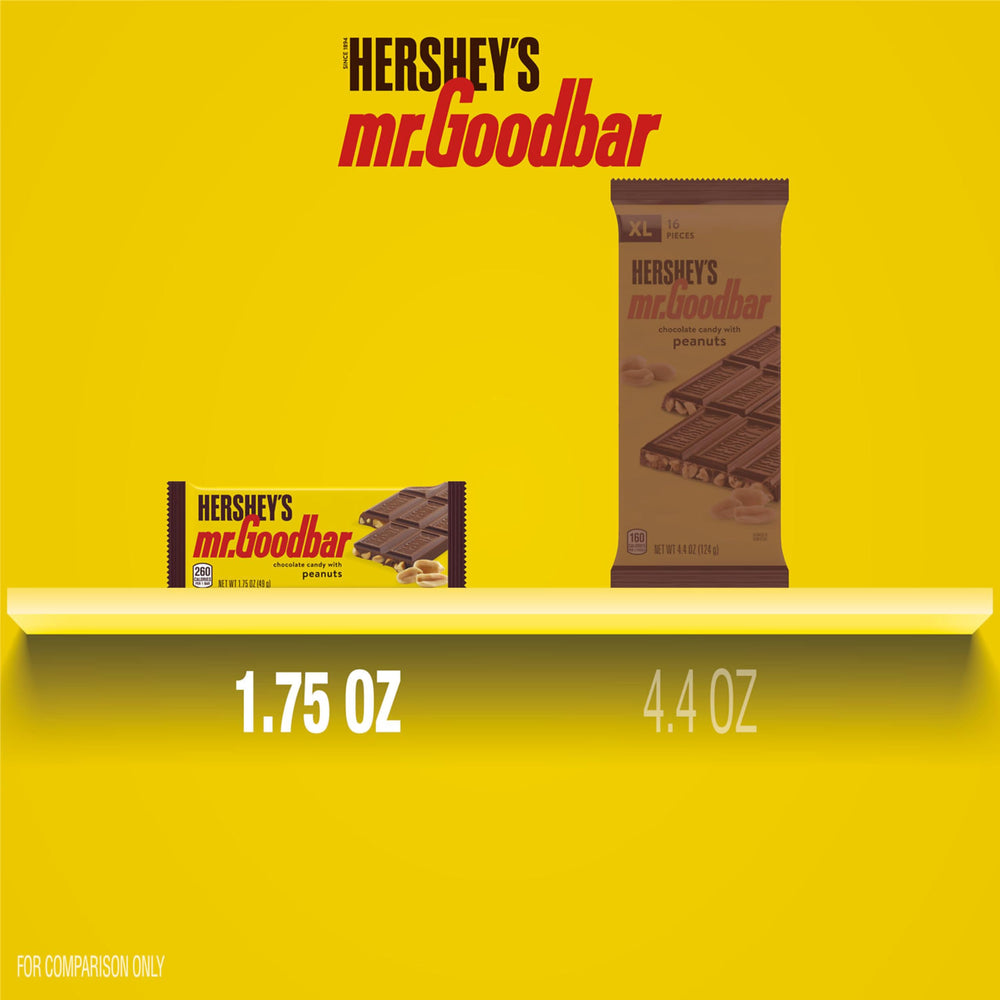 Creamy chocolate with crunchy peanuts in MR. GOODBAR, a timeless treat