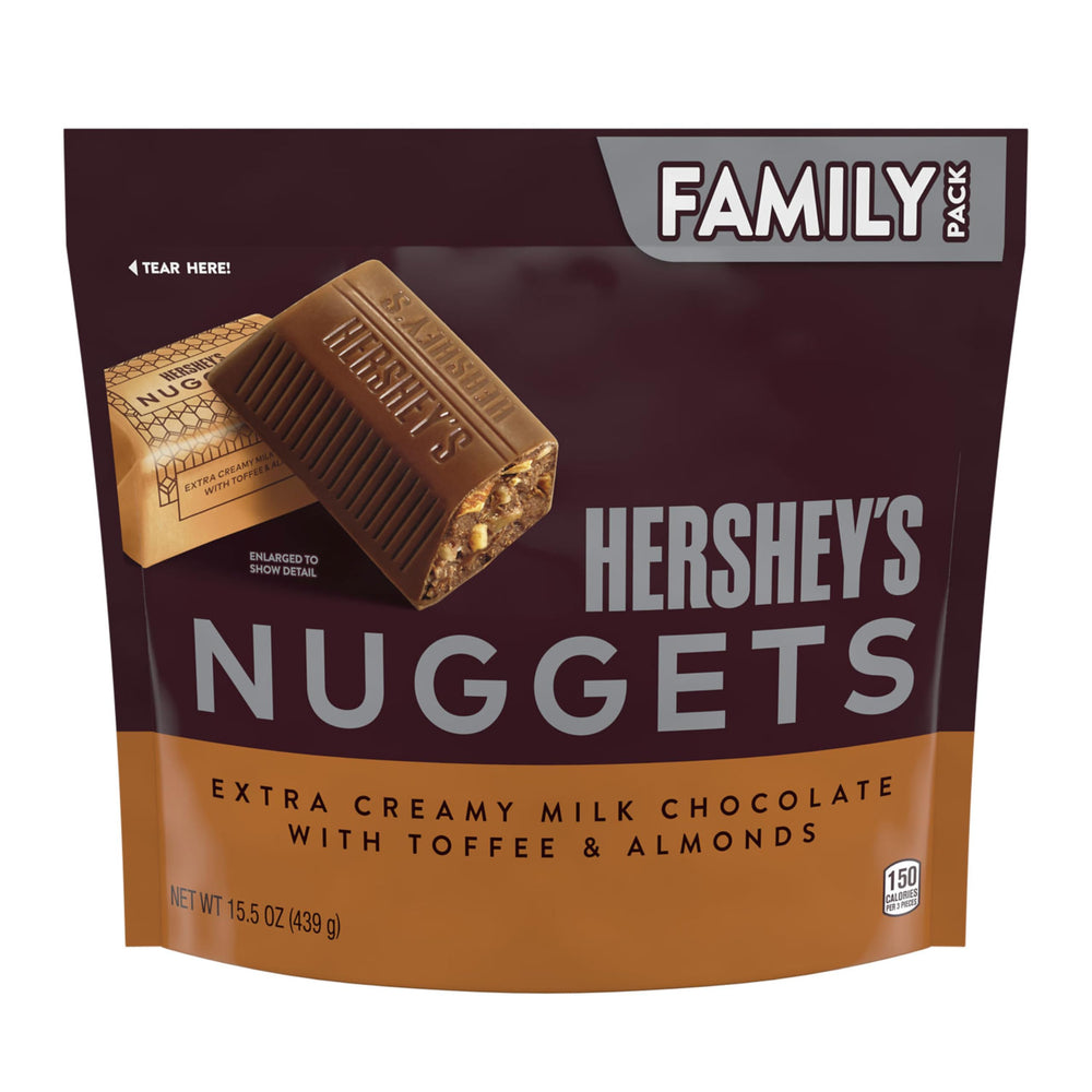 HERSHEY'S Nuggets family share pack on kitchen table ready for guests