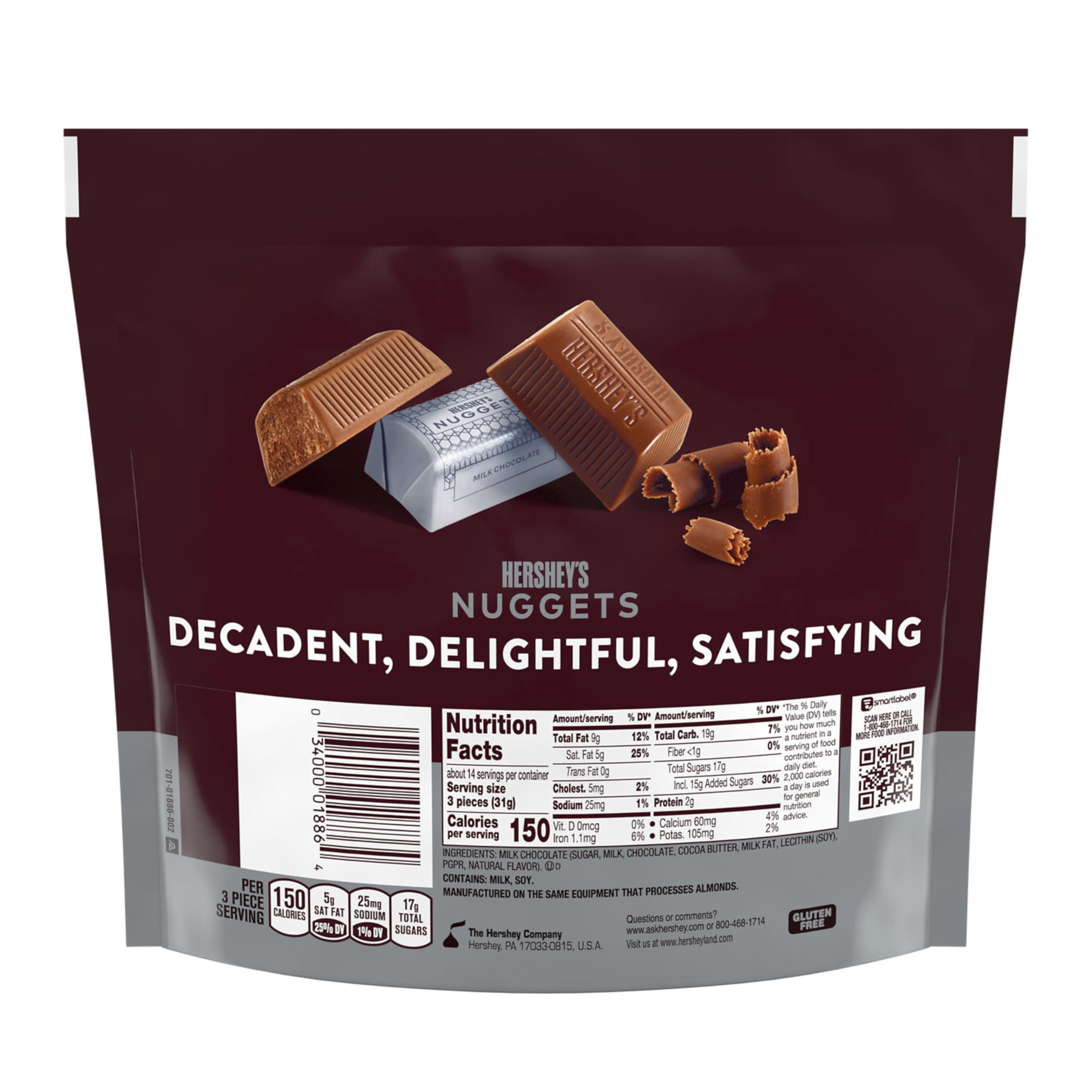 HERSHEY'S NUGGETS family pack with silver foil for freshness