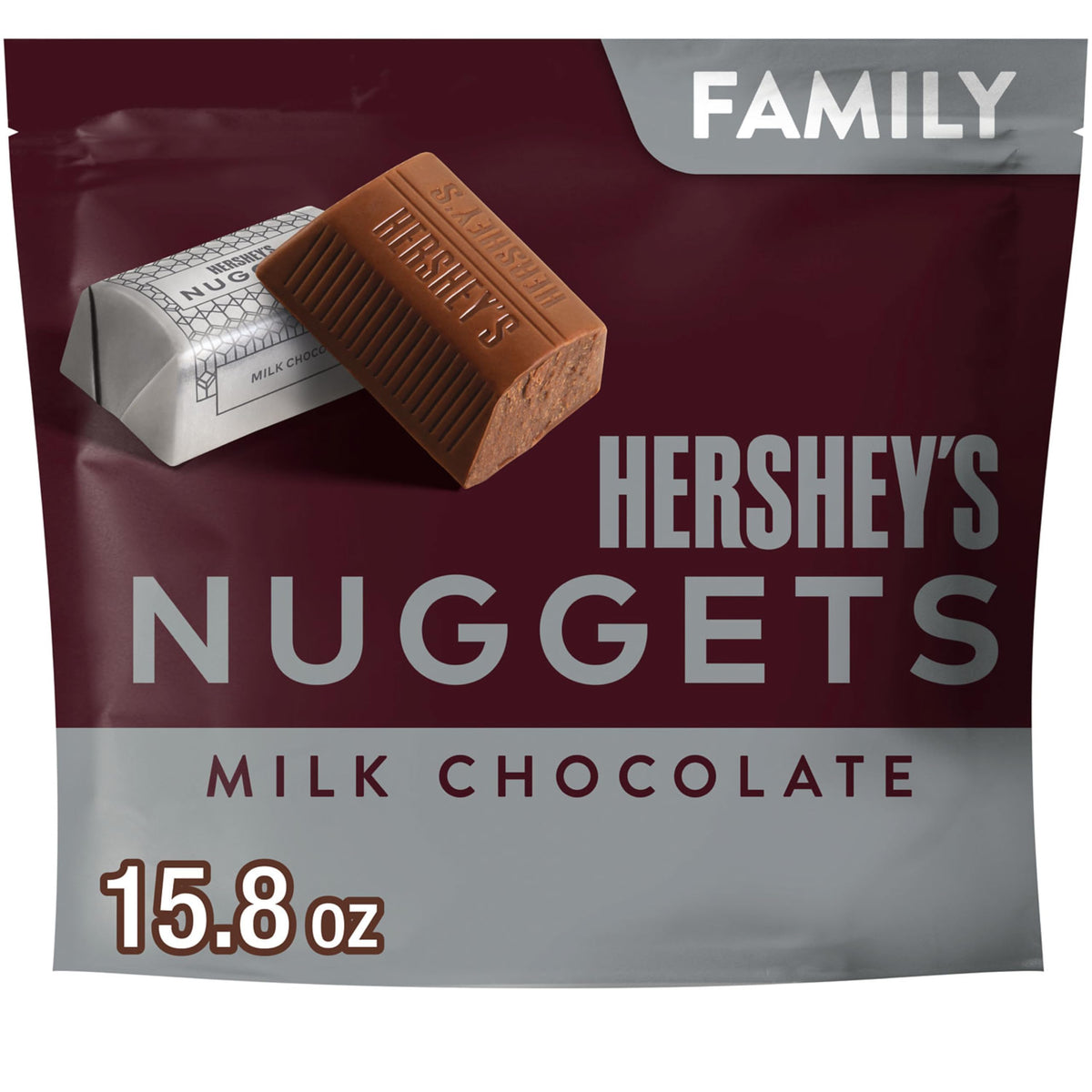 HERSHEY'S NUGGETS in stand-up bag for sharing at gatherings