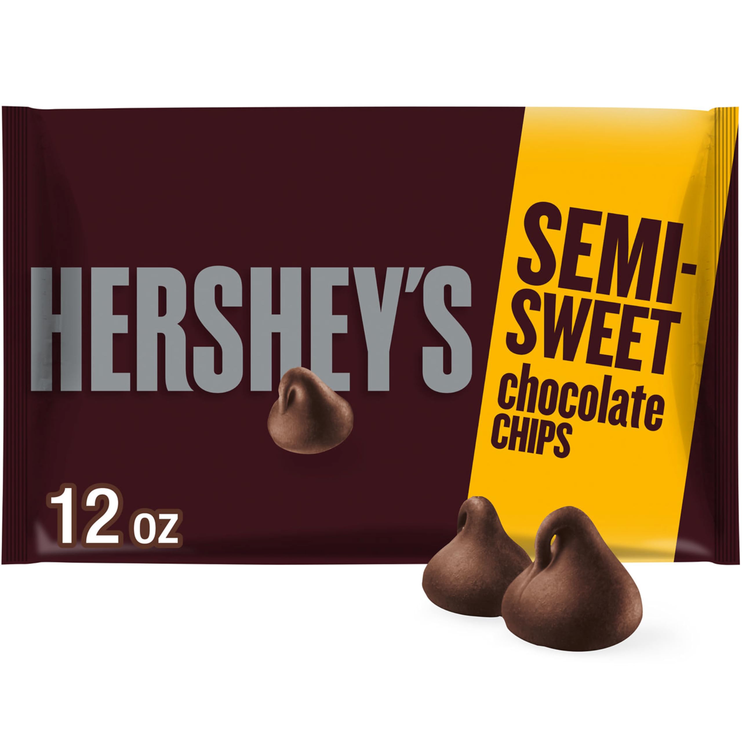HERSHEY'S semi-sweet baking chips bag showing classic flavor for baking