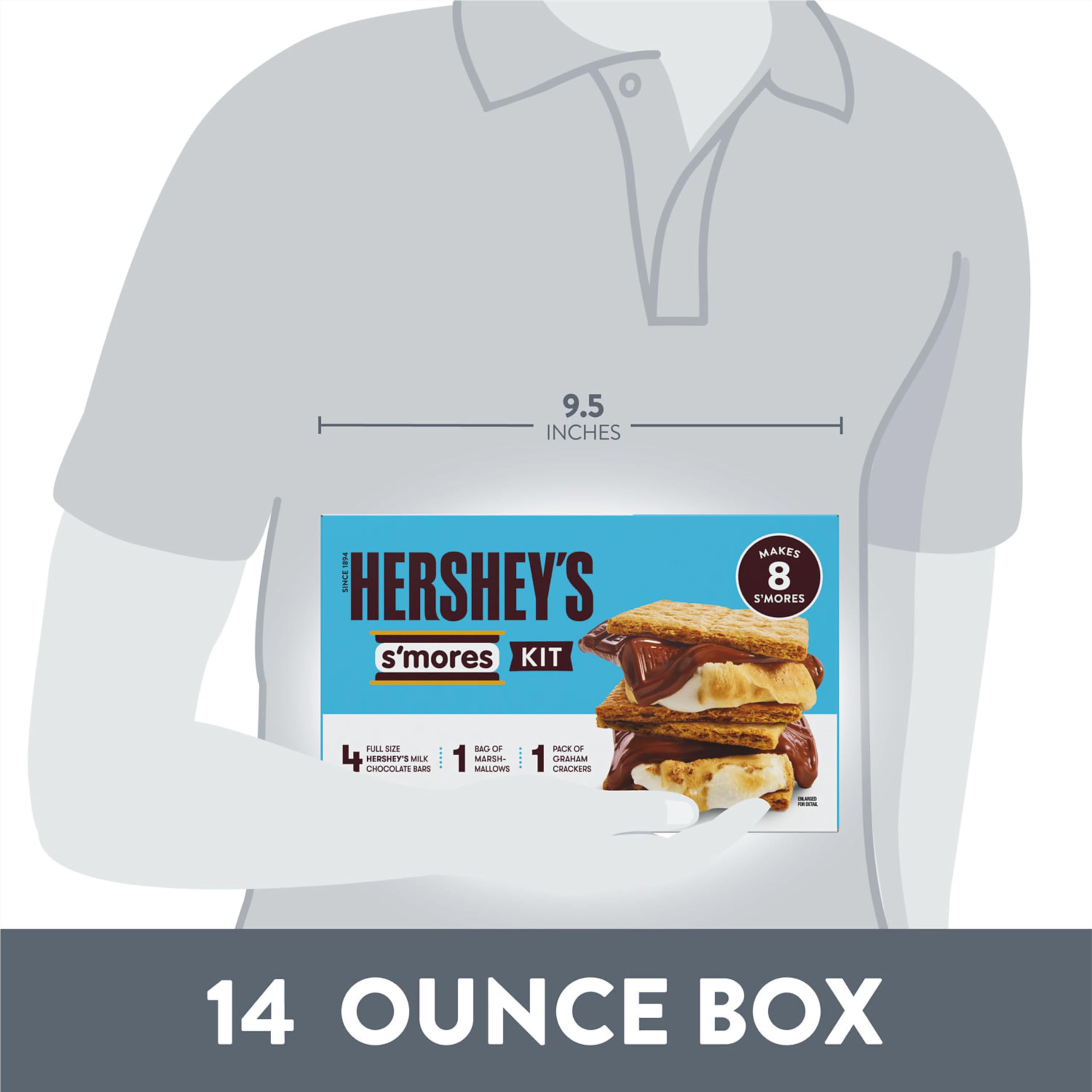 HERSHEY'S S'mores Kit Box marshmallows pack ideal for gooey topping.