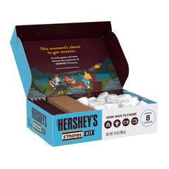 HERSHEY'S S'mores Kit Box milk chocolate bars highlight rich melty chocolate goodness.