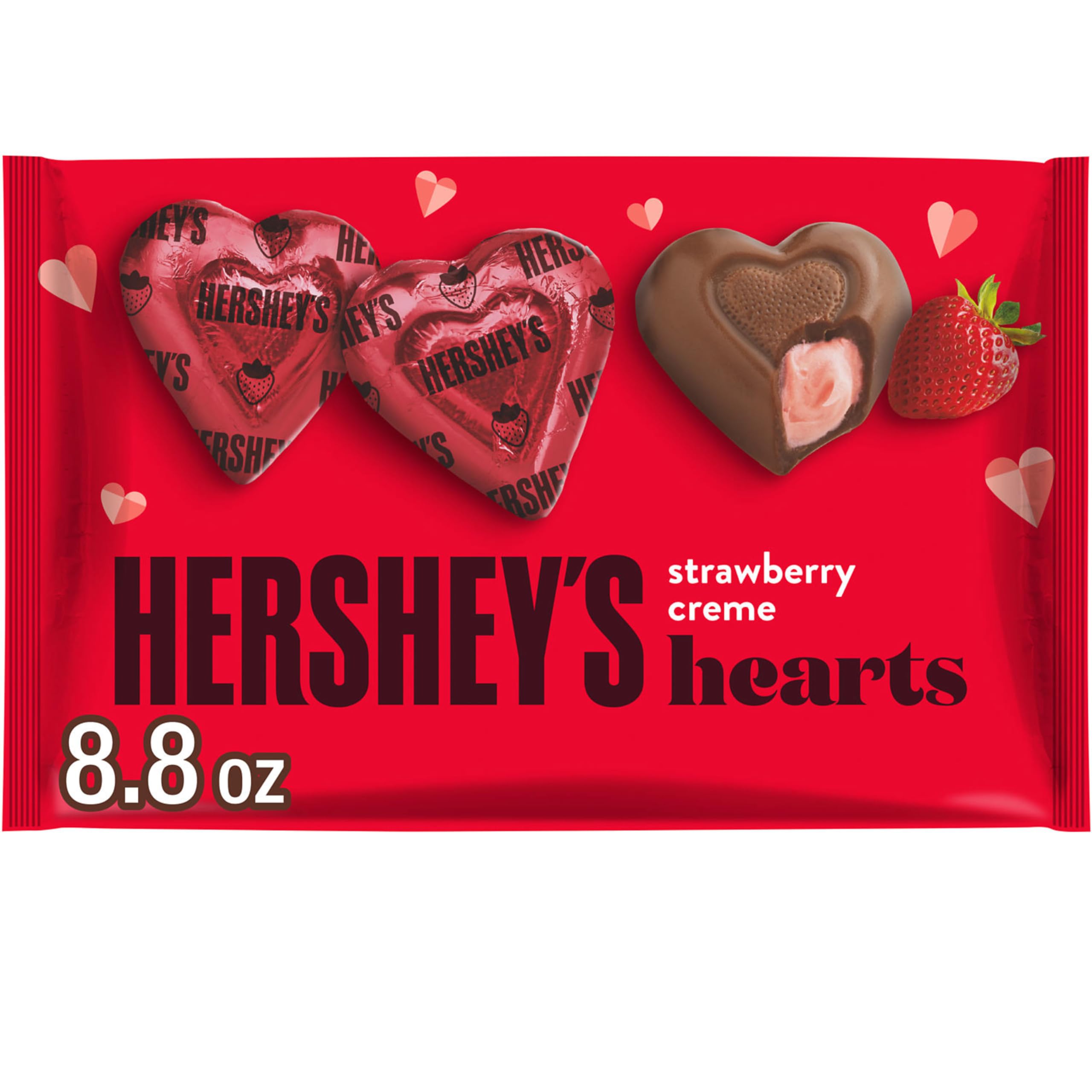 HERSHEY'S Strawberry Creme Hearts bag ready for gifting