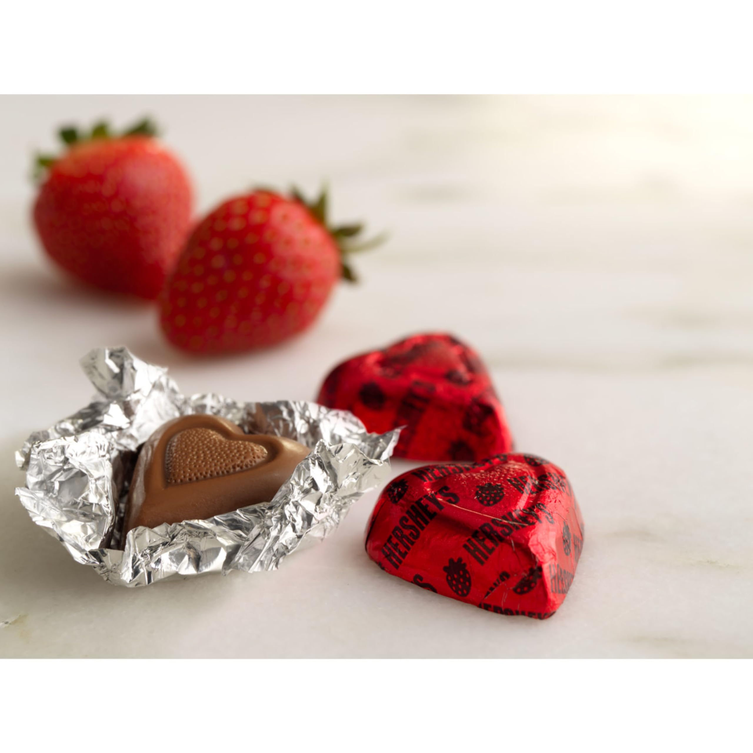 Gift bag idea featuring HERSHEY'S Strawberry Creme Hearts