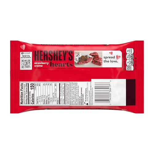 HERSHEY'S Strawberry Creme Hearts in red foil wrappers for a festive gift