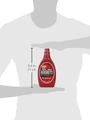 Hershey's Strawberry Syrup 6-pack display in kitchen setting