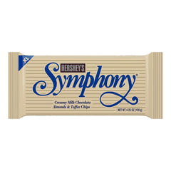 Hershey's Symphony XL bar sliced to show almonds and toffee textures