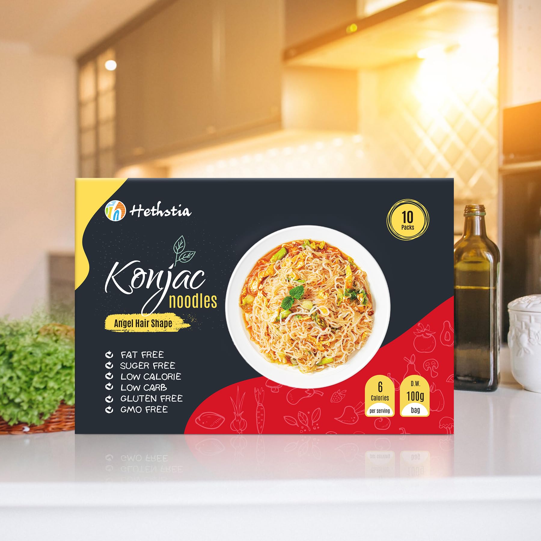 Hethstia holiday gift box featuring konjac noodles for health-conscious gifts.