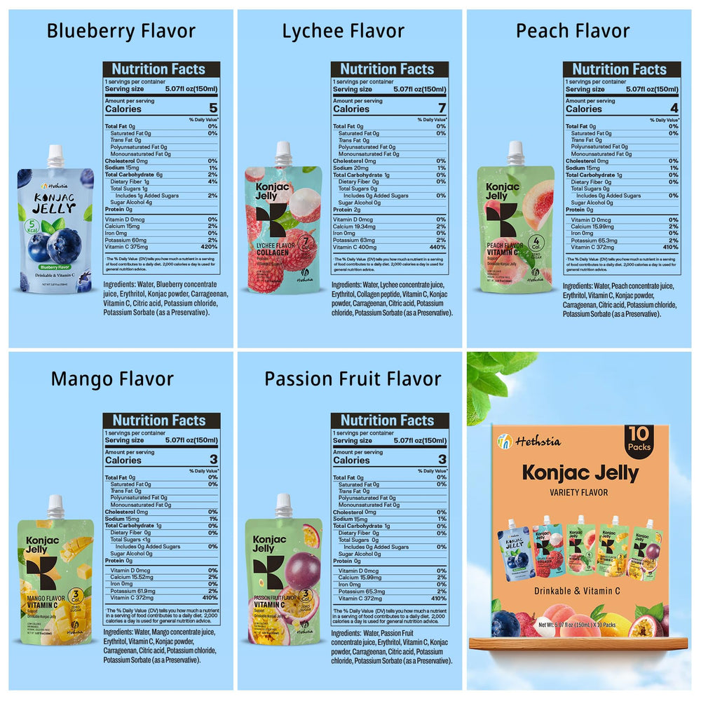 Hethstia konjac jelly blueberry pouch with vibrant flavor for quick snacking