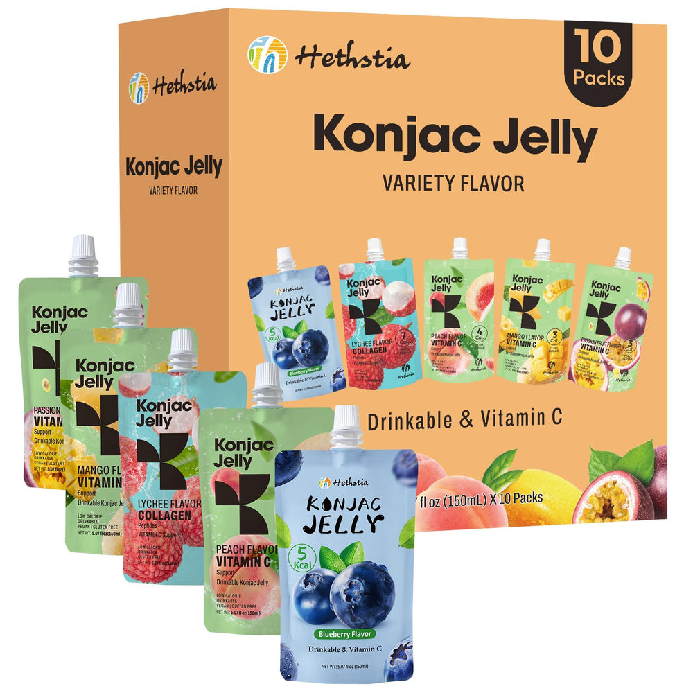 Hethstia konjac jelly lychee pouch ready to drink, a light snack