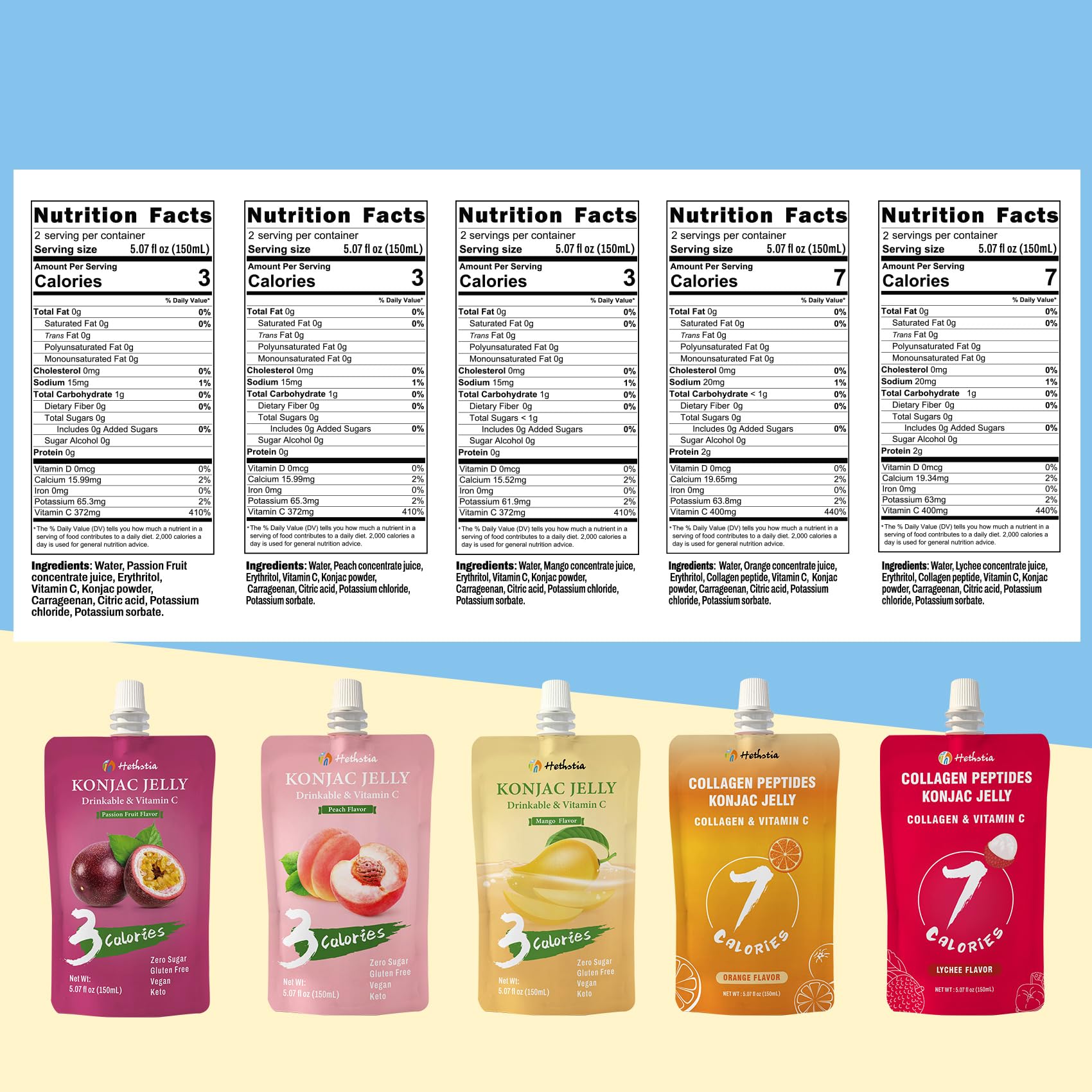 Hethstia Konjac Jelly Mango pouch for refreshing keto-friendly snack.