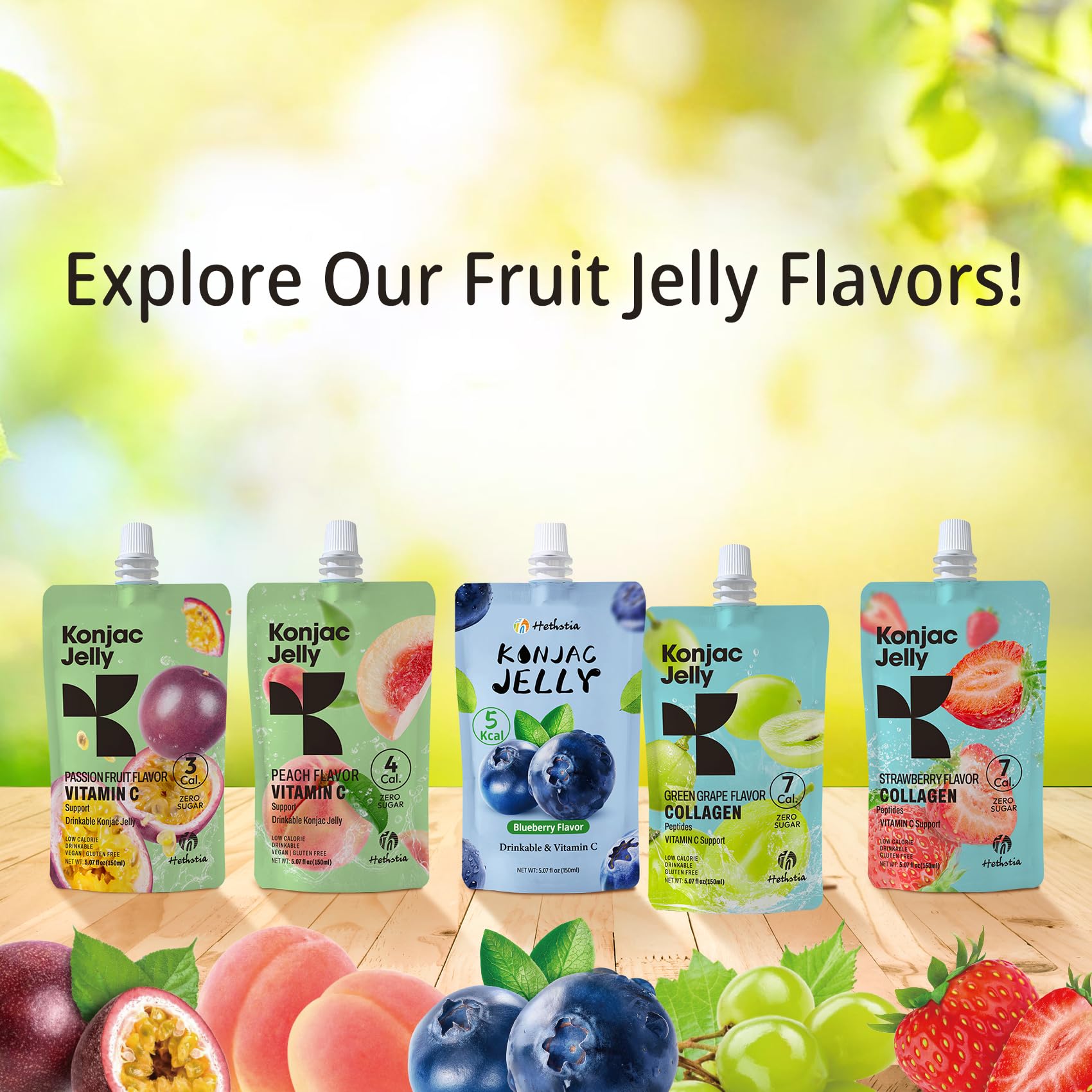 Hethstia Konjac Jelly pack on-the-go, ready-to-squeeze